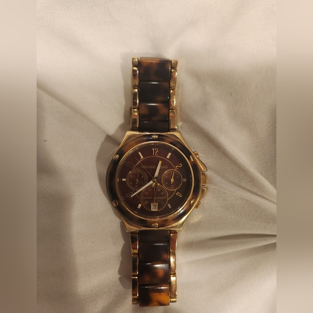 Michael Kors Tortoise Shell Chronograph Watch